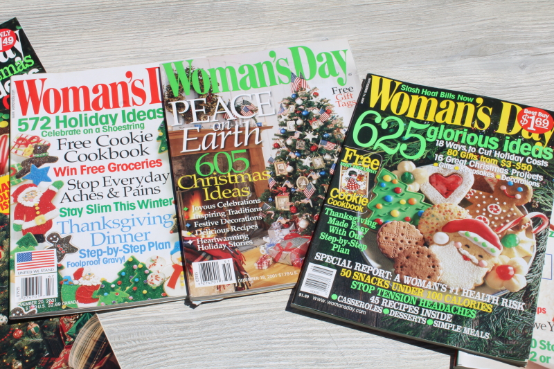 photo of vintage Y2K Woman's Day & Family Circle Christmas magazines lot, baking, holiday recipes, ads!  #7